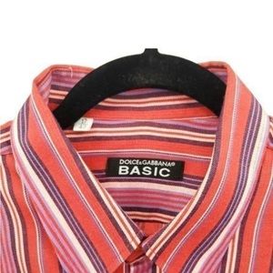 Dolce and gabbana pink stripe shirt neatly worn,no signs of wear or tear..